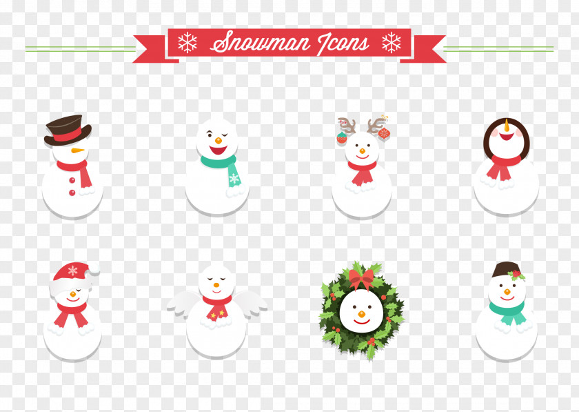 Christmas Snowman Collection Vector Euclidean Drawing PNG