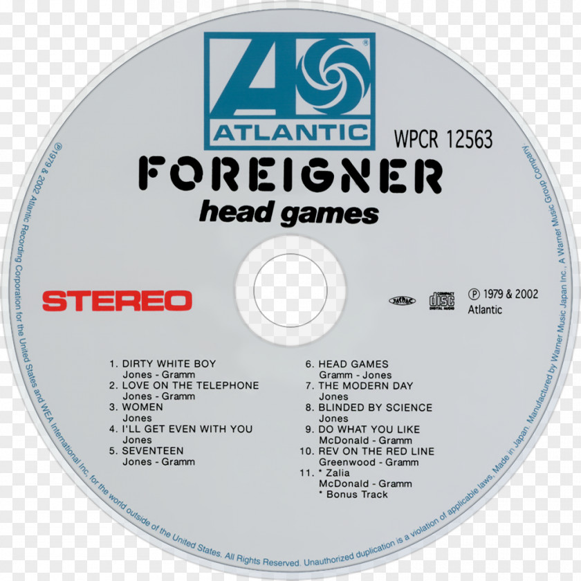 Foreigner Compact Disc Records Head Games Album PNG