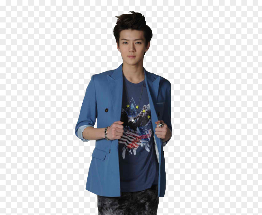 Sehun Blazer T-shirt Sleeve Suit Formal Wear PNG