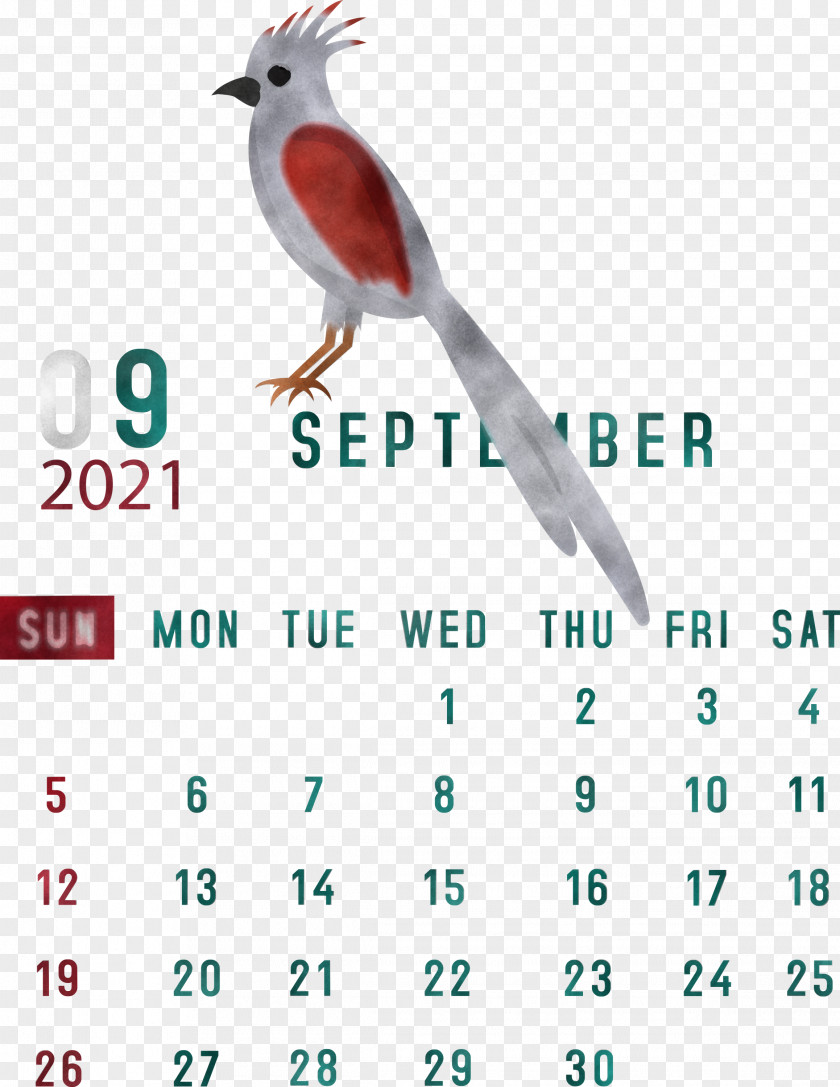 September 2021 Printable Calendar PNG