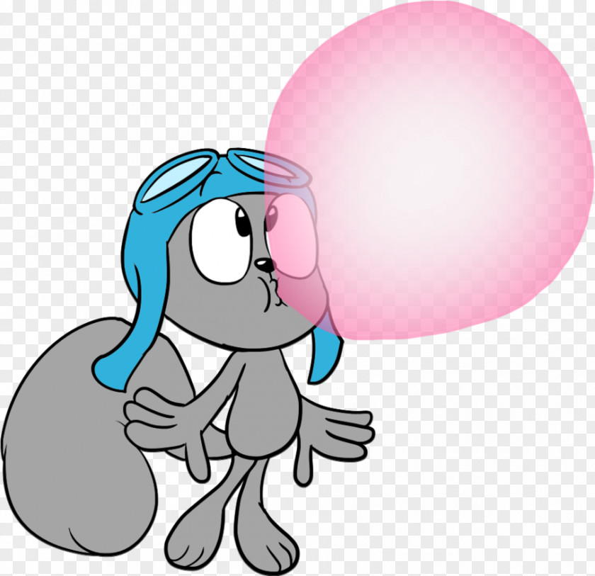 Floating Bubbles Rocky The Flying Squirrel Chewing Gum Cartoon Character PNG