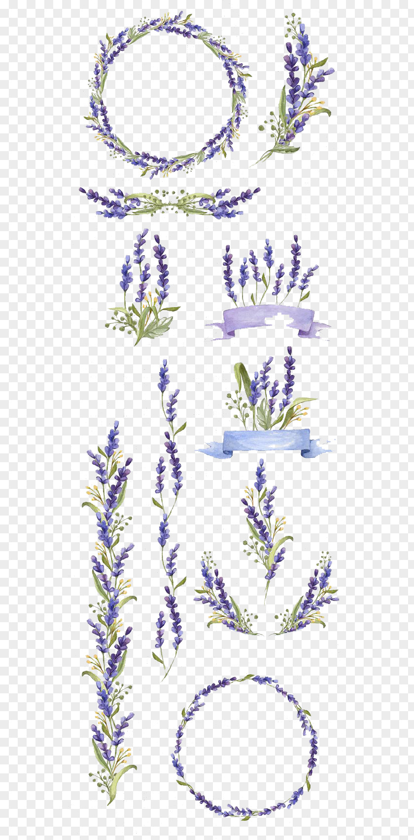 Hand-painted Flowers Watercolor Painting Flower Art Lavender PNG