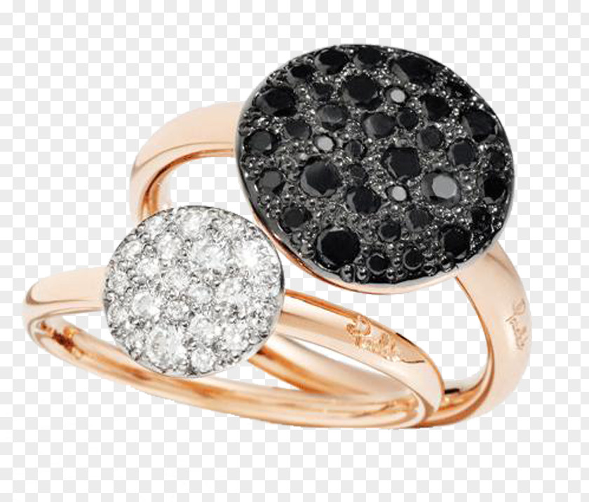 Rose Gold Black Diamond And White Ring In Kind Promotion Earring Pomellato Jewellery PNG