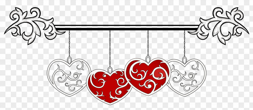 White And Red Hearts Decoration PNG Clipart Picture Heart Wedding Valentine's Day Clip Art PNG