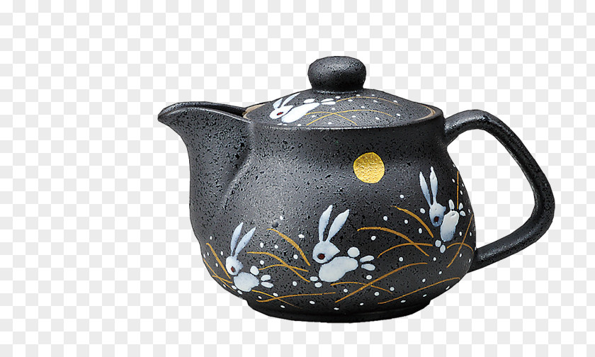 Black Tea Teapot Sake Set Kutani Ware Ceramic PNG