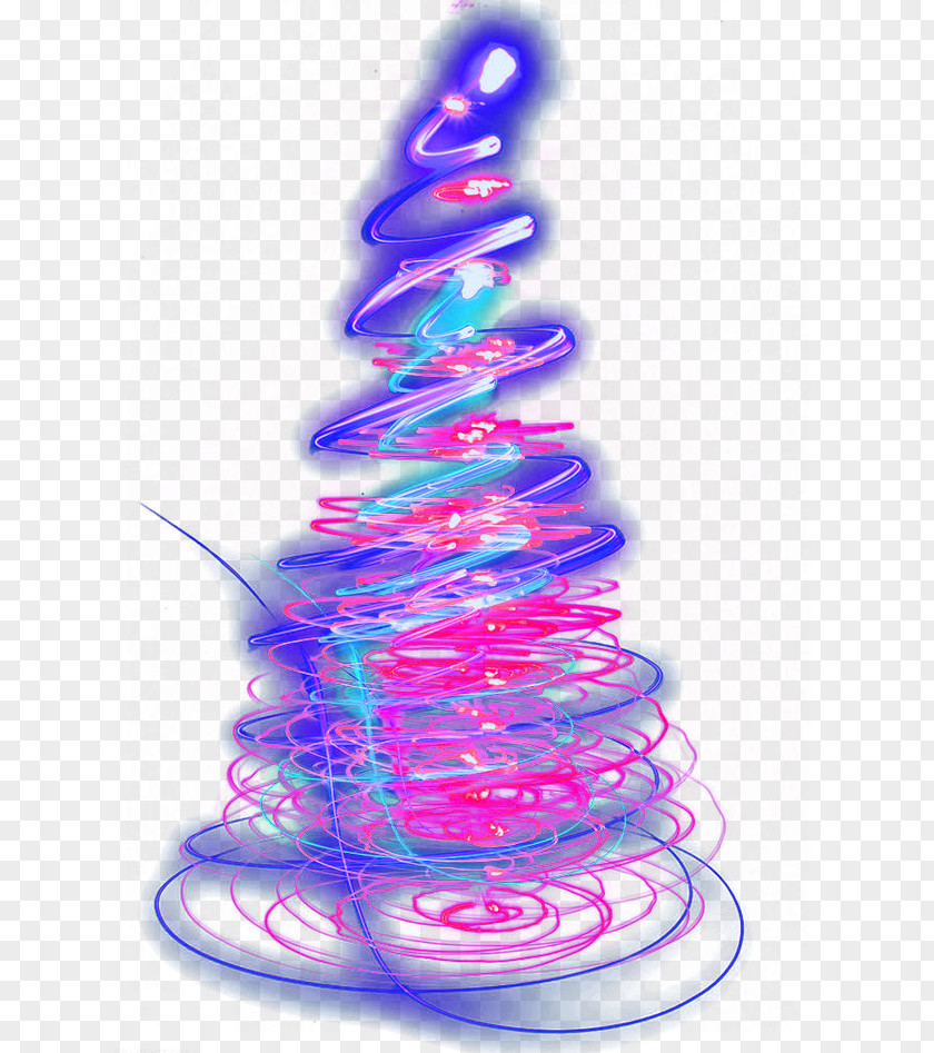 Blue Whirlwind Light Effect Element Christmas Tree PNG
