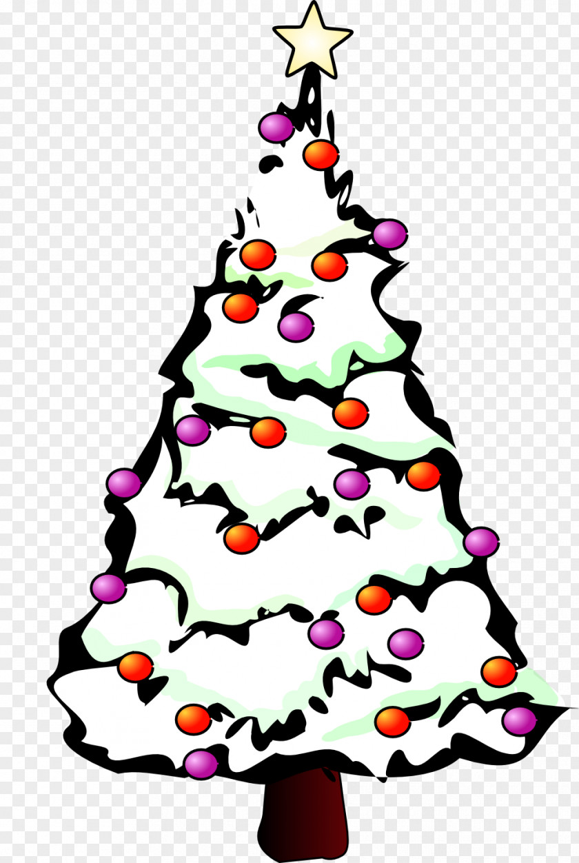Christmas Tree Line Drawing Clip Art PNG