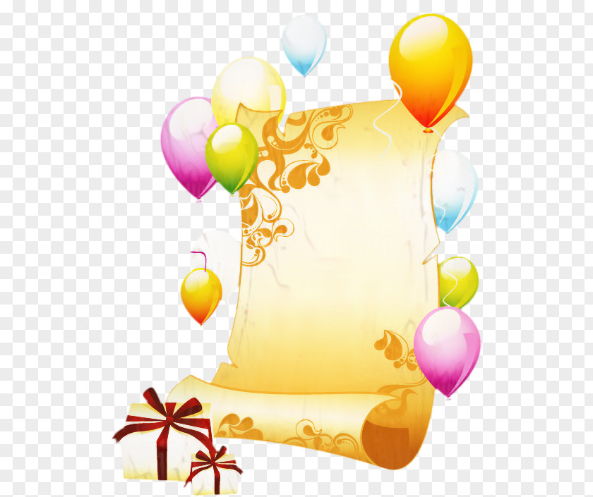 Party Supply Yellow Happy Birthday Ribbon PNG