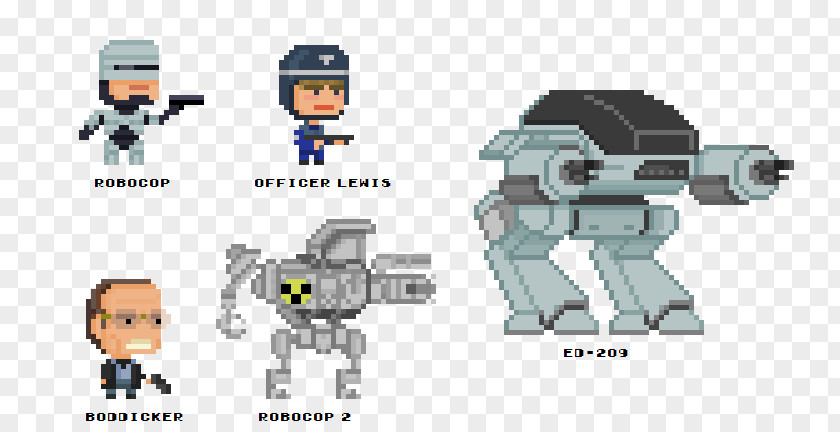 Robocop Robot ED-209 Raven Pixel Art RoboCop PNG