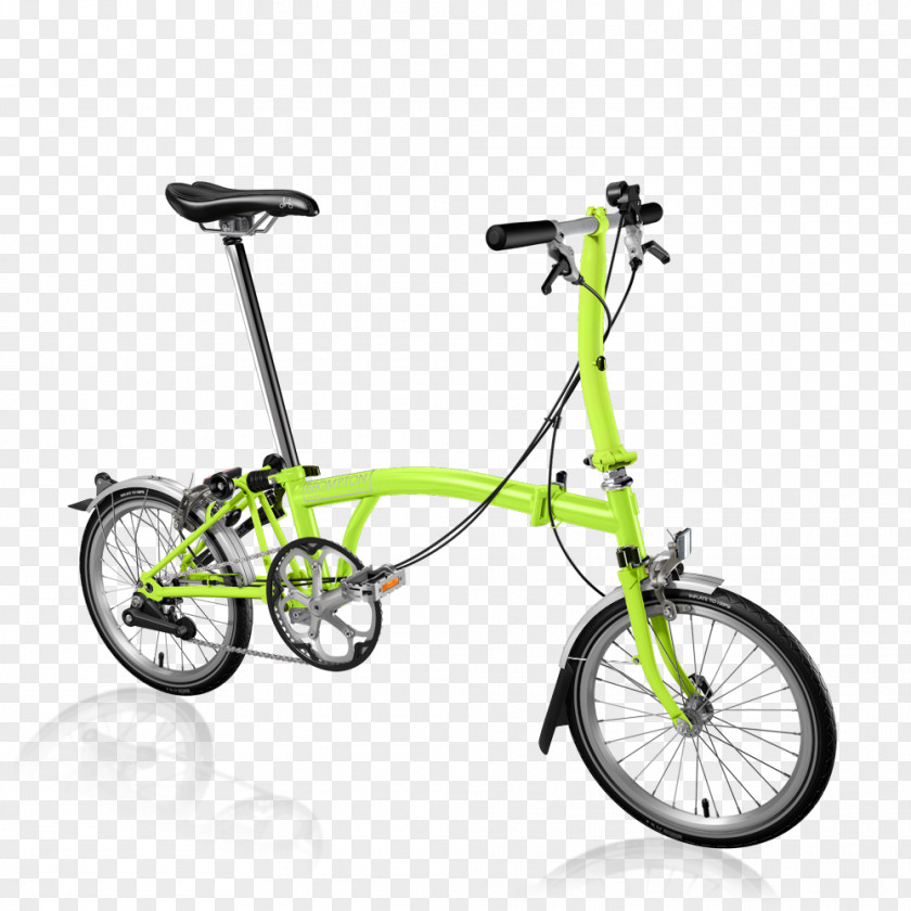 Bicycle Brompton Folding Lime Green PNG