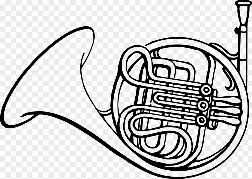 French Horn Horns Drawing Coloring Book Clip Art PNG