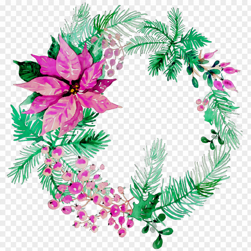 Illustration Wreath Christmas Ornament Floral Design Graphics PNG