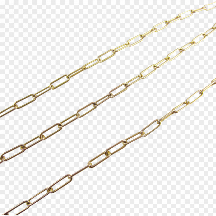 Chain Paper Clip Colored Gold PNG