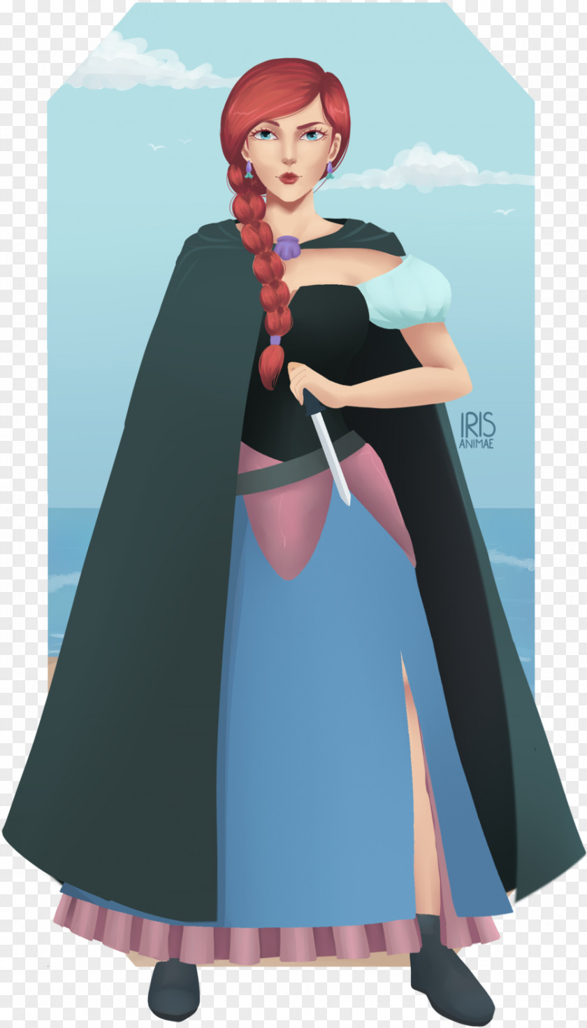 Fantasy Mermaid Black Hair Outerwear Animated Cartoon PNG