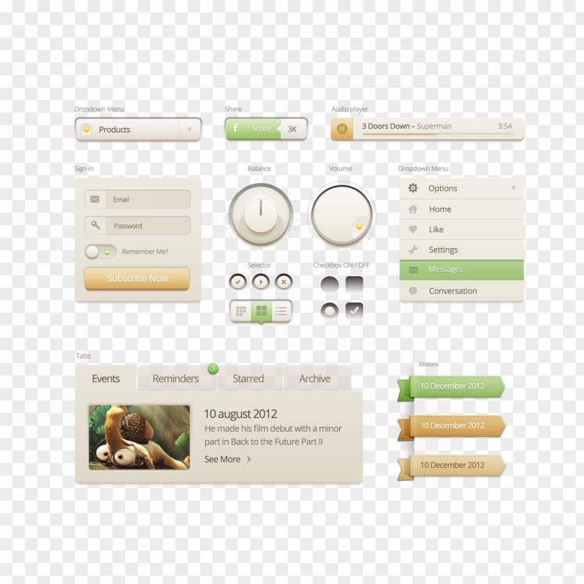 Simple Web UI Design Package User Interface Slider PNG