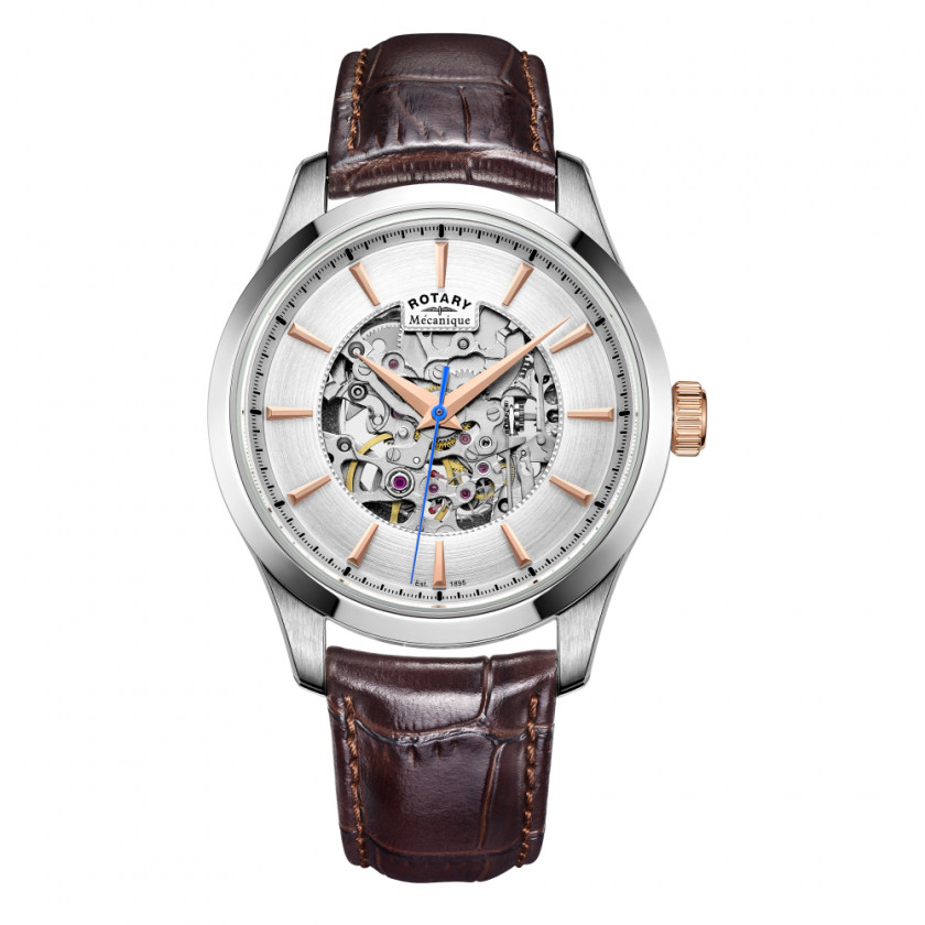 Watches Miyota 8215 Skeleton Watch Leather Strap PNG