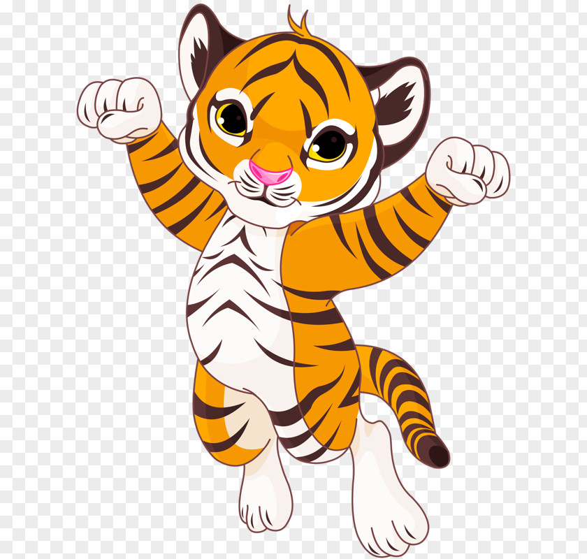 Cute Little Tiger Siberian Cartoon Cuteness Clip Art PNG