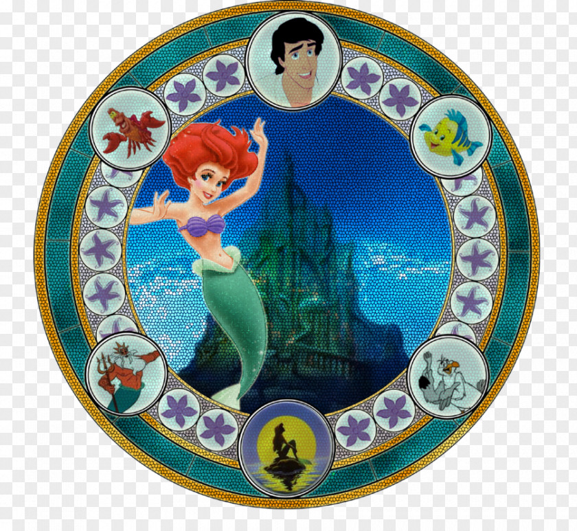 Disney Princess Ariel Stained Glass Charms & Pendants PNG