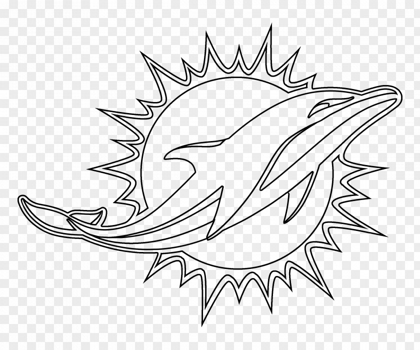 Dolphin Miami Dolphins Logo Black And White Drawing PNG