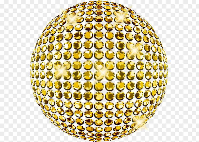 Ball Disco Sphere Gold PNG