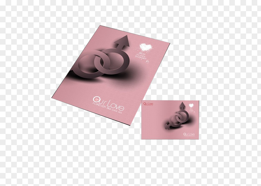 Couple Red Card Pink PNG