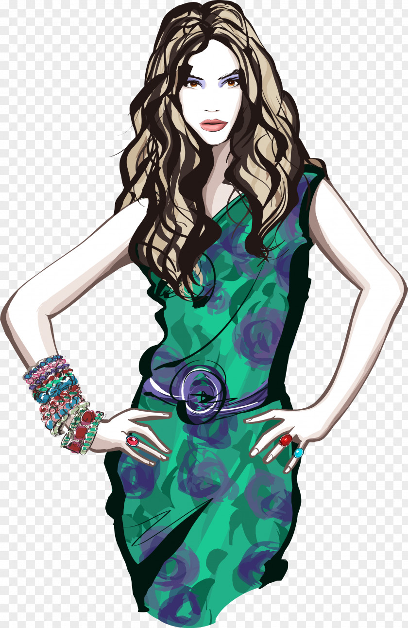 Fashion Model Beauty Drawing Illustration PNG