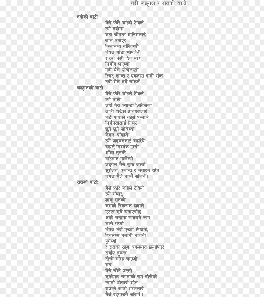Forest River Poetry Nepali Language Document Form PNG