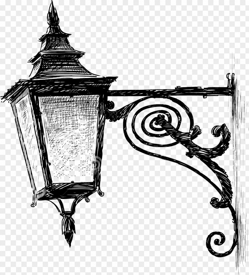 Street Light Lantern Drawing Oil Lamp PNG