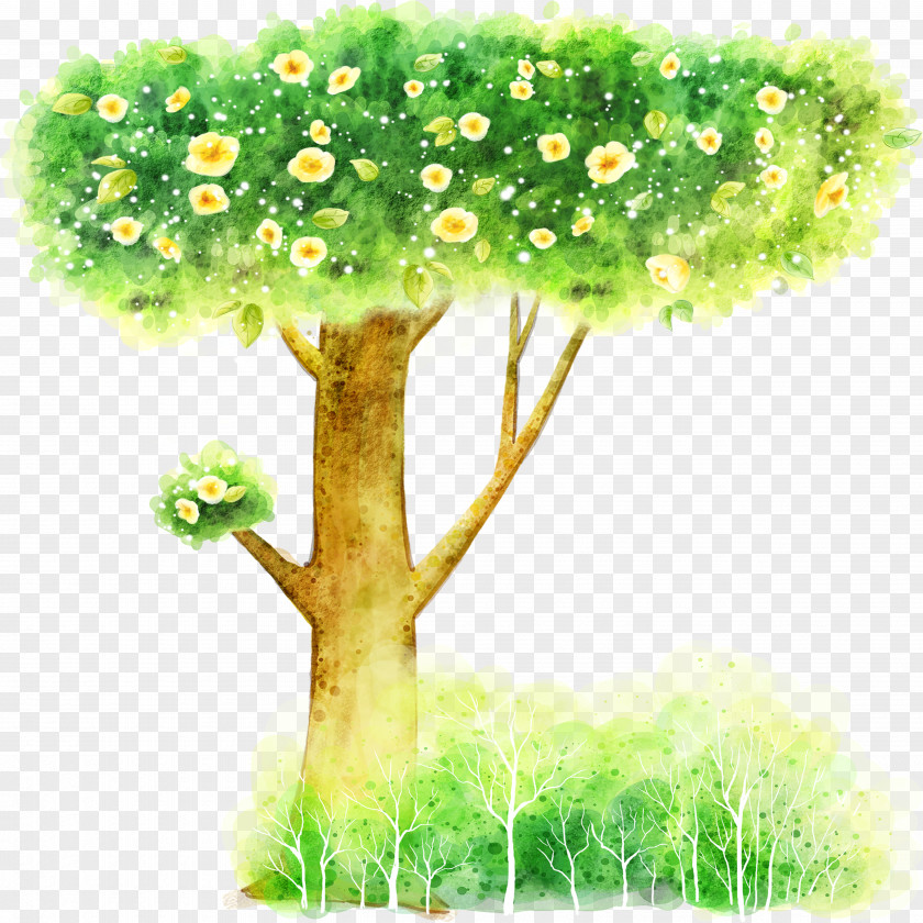Trees Cartoon Illustration PNG