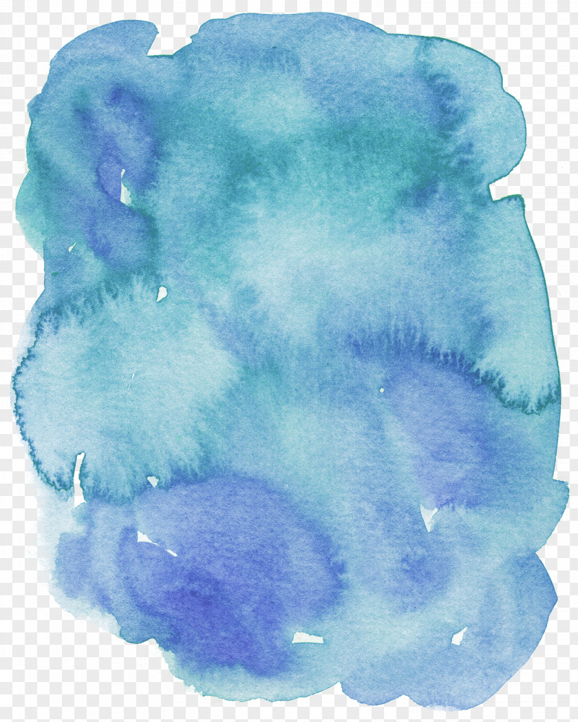 Blue Watercolor Effect Painting Ink Drawing PNG