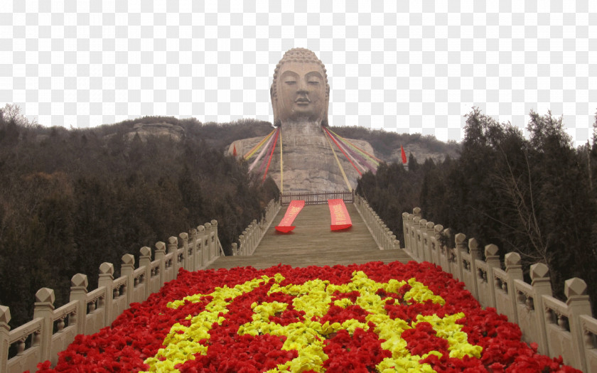 Shanxi Mengshan Giant Buddha Scenic Area Tian Tan Grand At Ling Shan Leshan Daibutsu PNG