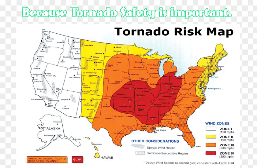 United States Tornado Alley Hazard Map PNG