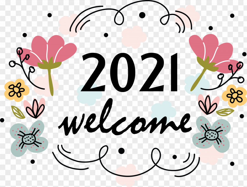 Welcome 2021 Happy New Year PNG