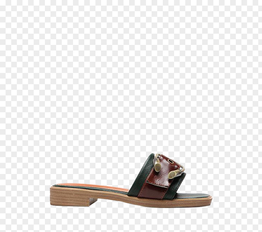 Flat Cover Decoration Sandal Brown PNG