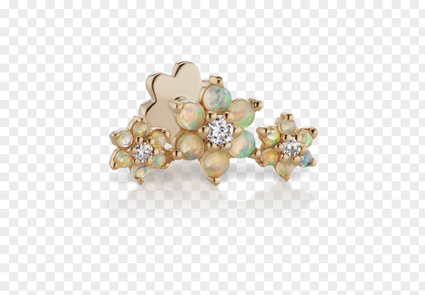 Rose Gold Opal Flower Ring Earring Rook Jewellery Diamond PNG