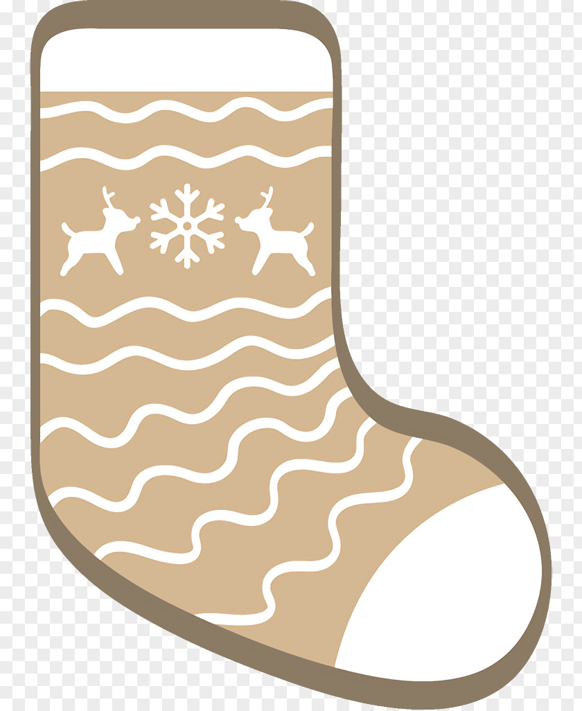 Beige Brown Christmas Stocking Socks PNG