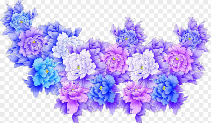 Flower Cluster Purple Blue Clip Art PNG