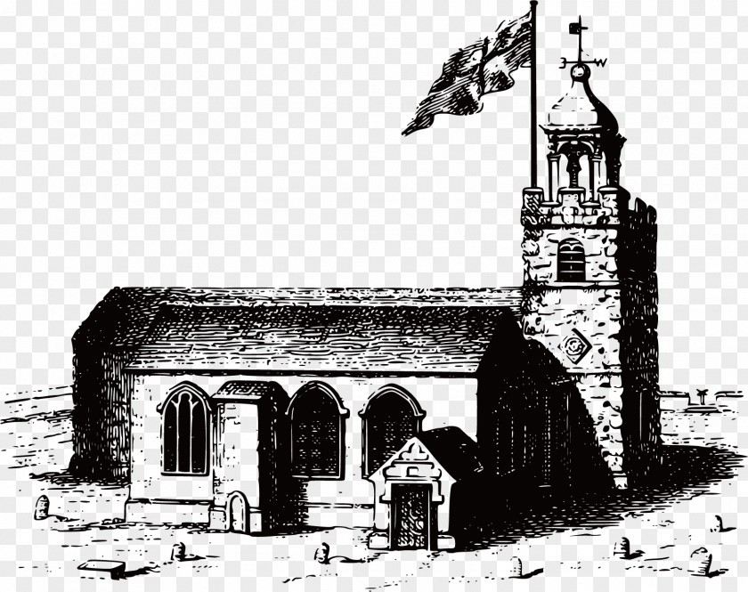 Founder Continental Building Black And White Church Illustration PNG