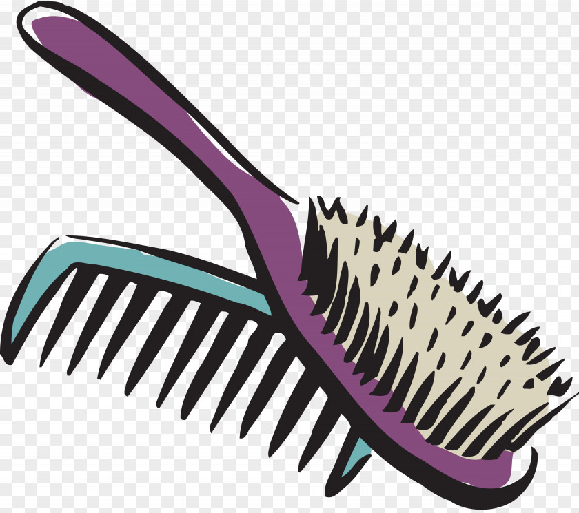 Scissor Comb Hair Iron Hairdresser Scissors PNG