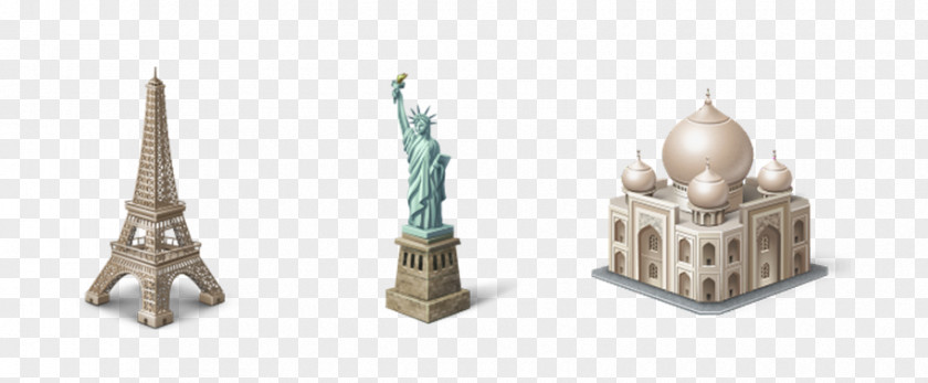 Statue Of Liberty, The Eiffel Tower Taj Mahal ICO Icon PNG