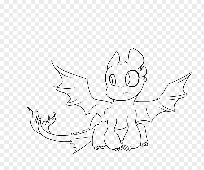 Toothless Line Art Drawing Sketch PNG