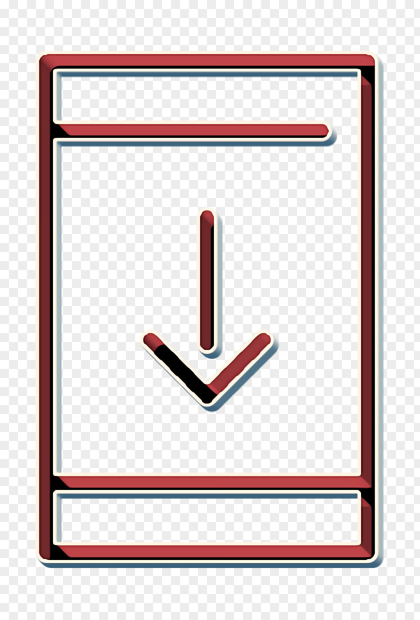 Rectangle Downloading From Smartphone Icon Web Navigation Line Craft Technology Download PNG