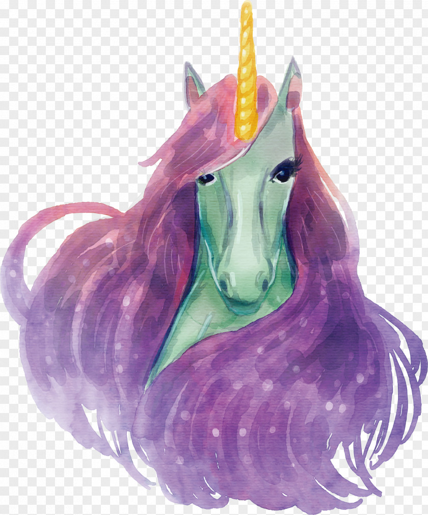 A Unicorn With Purple Mane Euclidean Vector Gratis Icon PNG
