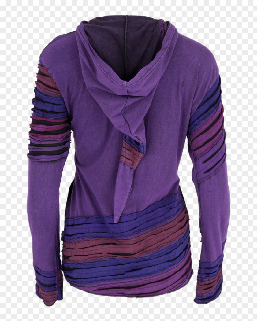 Cotton Denim Jacket With Hood And Sleeves Hoodie Purple Neck PNG