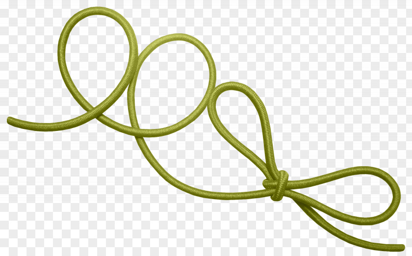 Green Knotted Rope Ribbon PNG