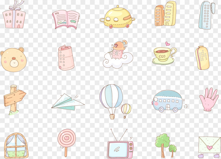 Kids Collection Maternal And Child Lovely Decorative Elements Cartoon Icon PNG