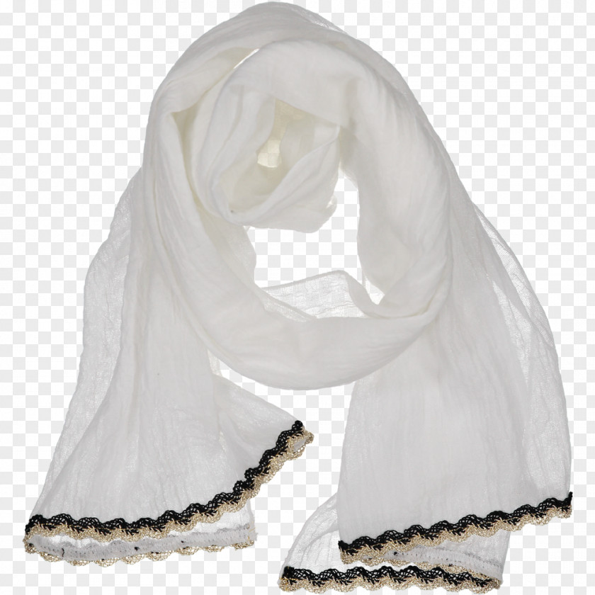 White Gauze Scarf Stole PNG