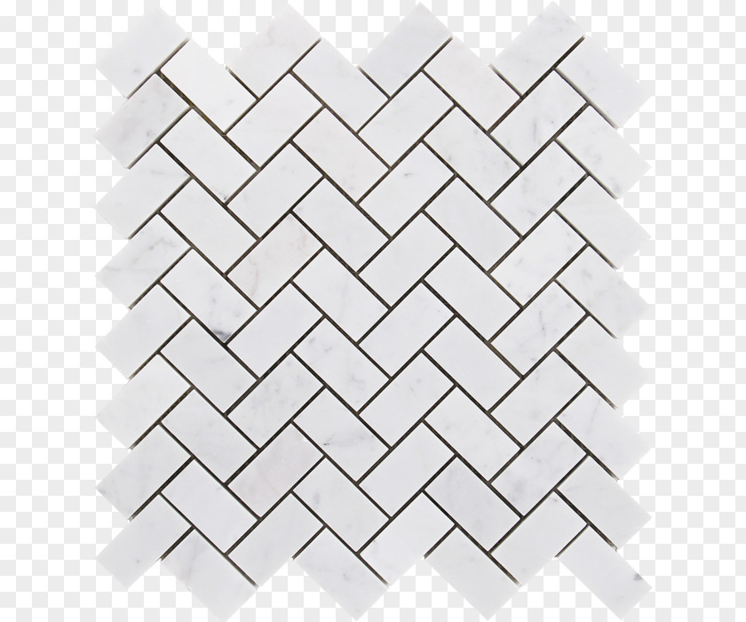 Perla Frame Tile Carrara Marble Herringbone Pattern Mosaic PNG