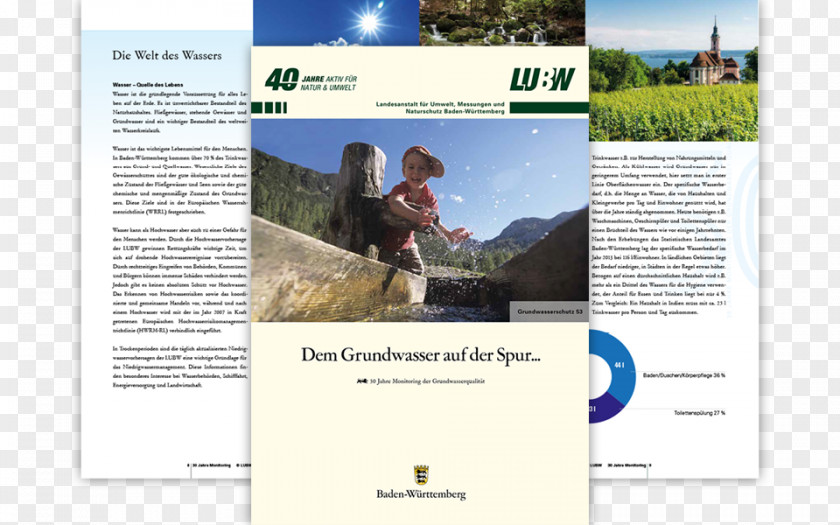 Quad Flyer Text Landesanstalt Für Umwelt, Messungen Und Naturschutz Baden-Württemberg Document Agua Subterránea Brochure PNG