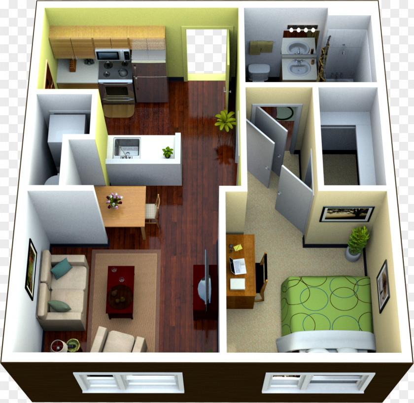 Apartment Studio House Bedroom Service PNG